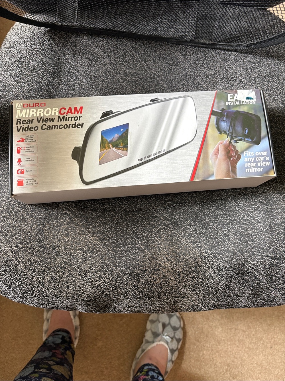 Aduro MirrorCAM Rear View Mirror Video Camcorder - Silver